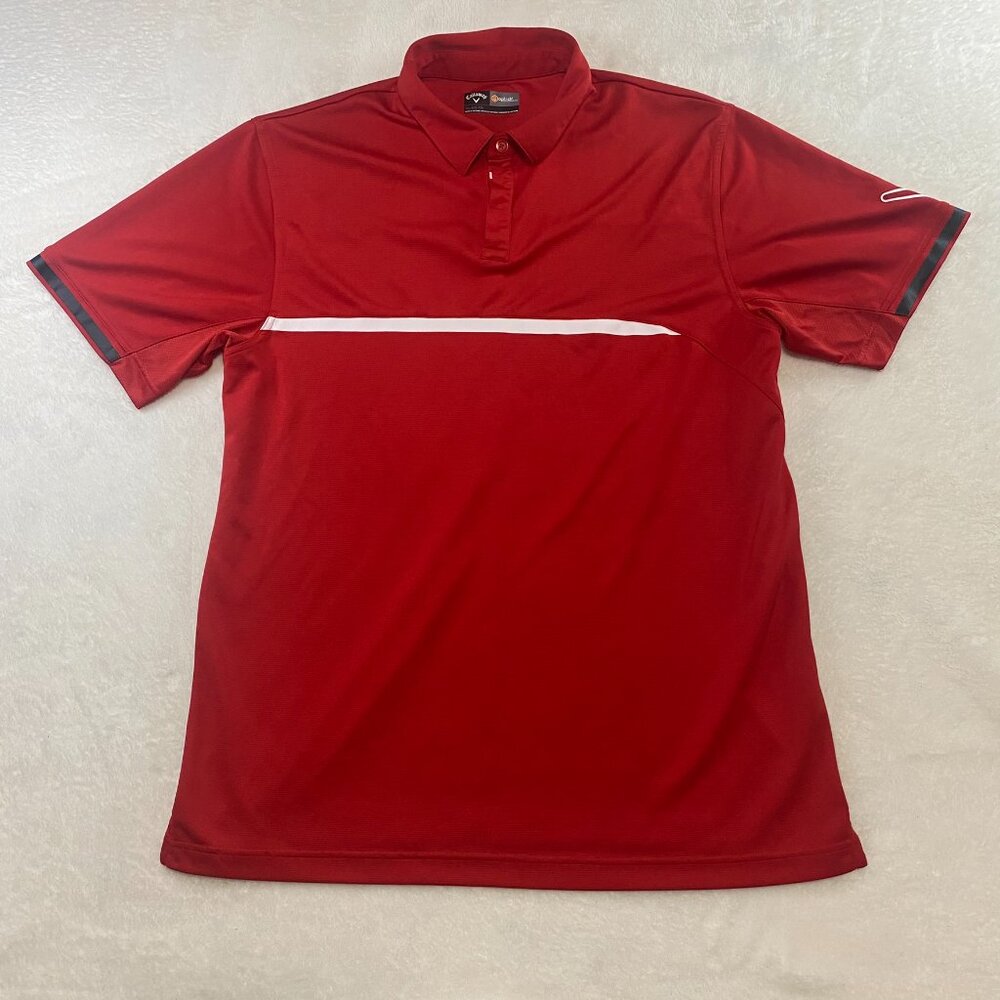 Callaway Men's Size XL Short Sleeve Opti-Dri Performance Golf Polo Shirt Red